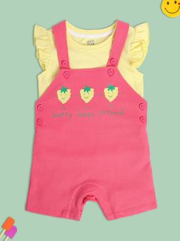 MINI KLUB - Girls Pink Dungaree and Top (Set of 2)