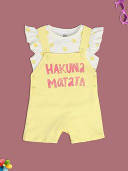 MINI KLUB - Girls Yellow Dungaree and Top (Set of 2)