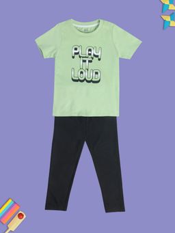 MINI KLUB - Kids Boys Green T-Shirt and Trousers (Set of 2)