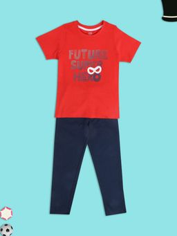MINI KLUB - Kids Boys Red T-Shirt and Trousers (Set of 2)