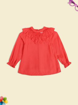 MINI KLUB - Kids Girls Red Solid Top