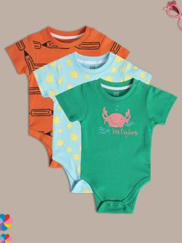 MINI KLUB - Boys Multi-Color Bodysuits (Pack of 3)