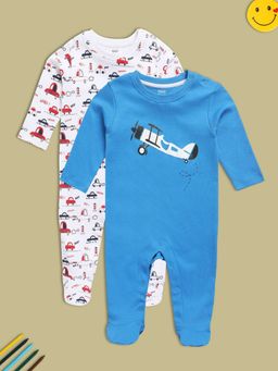 MINI KLUB - Boys White Romper (Pack of 2)