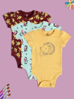 MINI KLUB - Girls Multi-Color Bodysuits (Pack of 3)