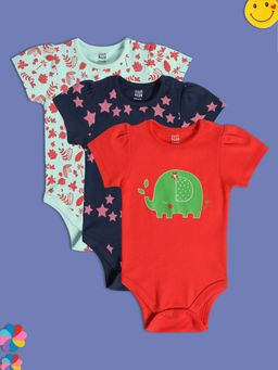 MINI KLUB - Girls Multi-Color Bodysuits (Pack of 3)