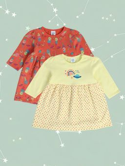 MINI KLUB - Girls Multi-Color Dress (Pack of 2)