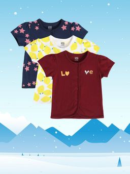 MINI KLUB - Girls Multi-Color T-Shirt (Pack of 3)