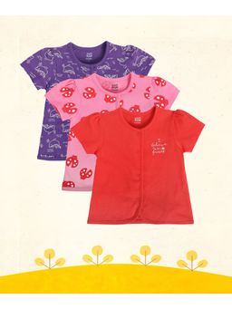 MINI KLUB - Girls Multi-Color T-Shirt (Pack of 3)