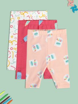 MINI KLUB - Girls Multi-Color Legging (Pack of 3)