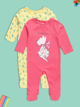MINI KLUB - Girls Multi-Color Romper (Pack of 2)