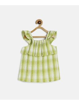 MINI KLUB - Kids Girls Green Checks Top