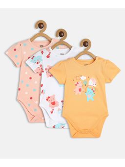 MINI KLUB - Girls Multi Colored Bodysuits (Pack of 3)