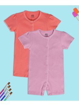 MINI KLUB - Girls Multi Rompers (Pack of 2)