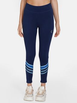Zivame - Zelocity Mid Rise Leggings - Medieval Blue