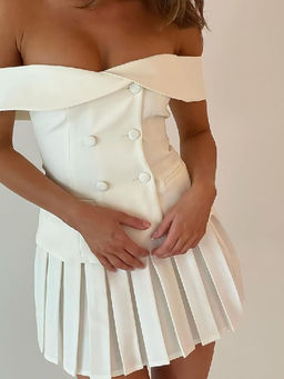 Miakee - Women White Hershey Co-Ord (Set of 2)