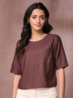 Fabindia - Brown Embellished Top