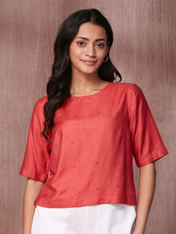 Fabindia - Coral Embellished Top