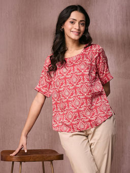 Fabindia - Red Printed Top