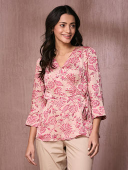 Fabindia - Beige Printed Top