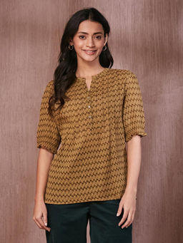 Fabindia - Olive Printed Top