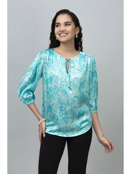 PURYS - Blue Paisley Top