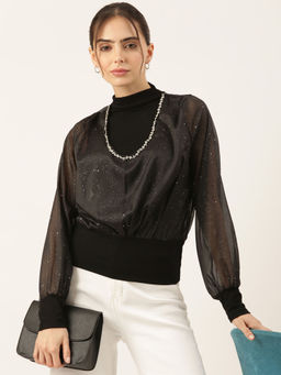 SHOWOFF - Black Embellished Top