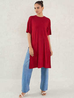Femmella - Red Solid Long Top