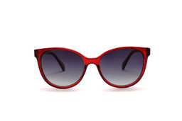 Scott Sunglasses - Blue Lens Oval UV Protected Sunglass Full Rim Red Frame With UV Protection