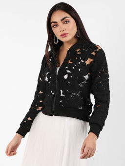 Campus Sutra - Womens Self-Design Botanical Jacket