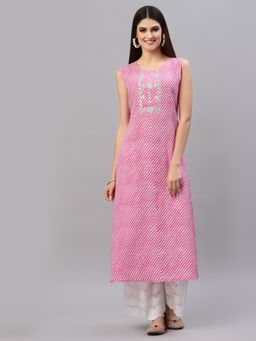 Stylum - Womens Lehariya Printed Rayon A-Line Kurta