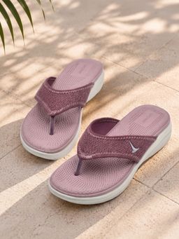 Indifeet - x Groway Women Pink Knitted Mesh Thong Flipflops