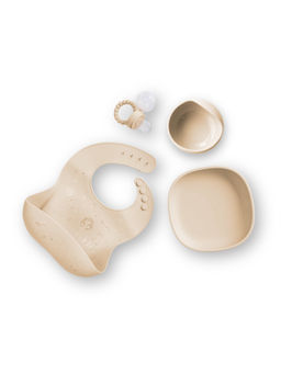 BabyStreet - Beige Dishwasher Safe Silicone Stage 4 Pcs Feeding Set (6-12 Months)