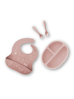 BabyStreet - Peach Dishwasher Safe Mealtime Must-Haves Essentials 4 Pcs Feeding Set (6-12 Months)