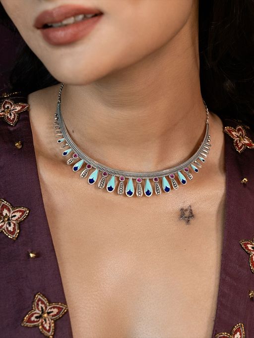 Shaya by CaratLane 925 Silver Shaya by CaratLane Sur Multi-Color Necklace