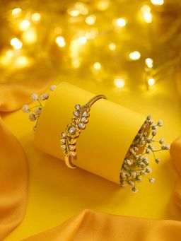 Zaveri Pearls - Antique Gold Plating Cubic Zirconia Bracelet