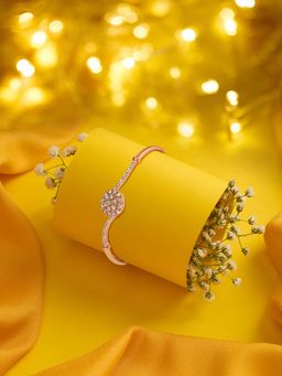 Zaveri Pearls - Rose Gold Plated Cubic Zirconia Bracelet