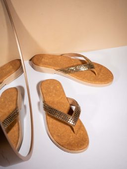 Inc.5 - Women Tan Casual Solid Flat Sandals