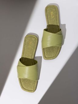 Inc.5 - Women Green Casual Solid Open Toe Flats