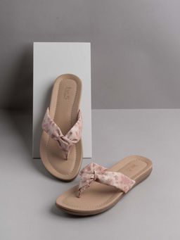 Inc.5 - Women Beige Casual Printed Flat Sandals