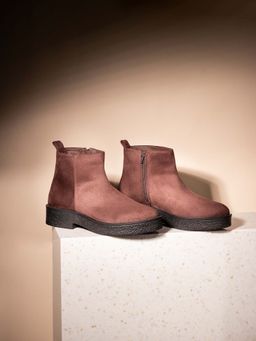 Inc.5 - Women Brown Solid Round Toe Boots