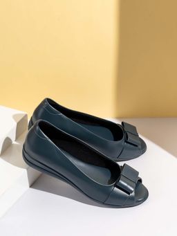 Inc.5 - Women Teal Party Wear Solid Ballerinas