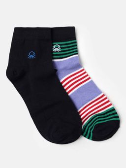 United Colors of Benetton - Men Multi-Color Stripes Socks (Pack of 2)