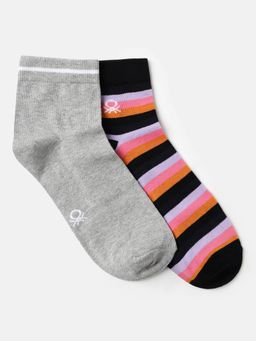 United Colors of Benetton - Men Multi-Color Stripes Socks (Pack of 2)