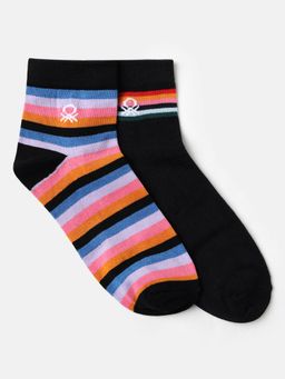 United Colors of Benetton - Men Multi-Color Stripes Socks (Pack of 2)