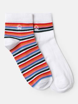 United Colors of Benetton - Men Multi-Color Stripes Socks (Pack of 2)