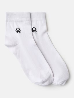 United Colors of Benetton - Men White Solid Socks (Pack of 2)