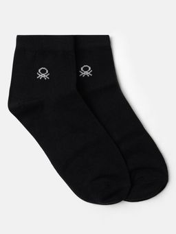United Colors of Benetton - Men Black Solid Socks (Pack of 2)
