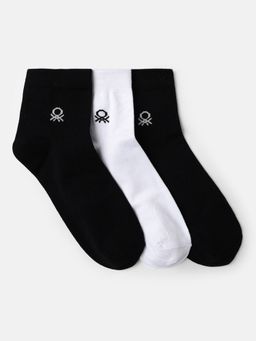 United Colors of Benetton - Men Multi-Color Solid Socks (Pack of 3)