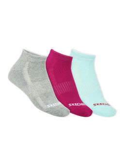 SKECHERS - Women Multi-Color Half Terry Ankle Socks (Pack of 3)