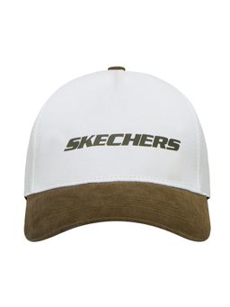 SKECHERS - Unisex Olive and White Cotton Twill Classic Baseball Cap